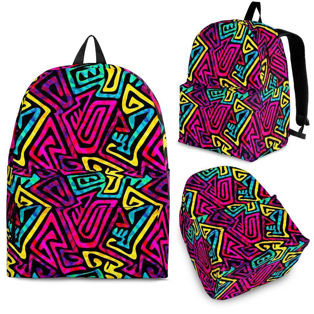 Funky Pattern Print Backpack-grizzshop