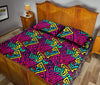 Funky Pattern Print Bed Set Quilt-grizzshop