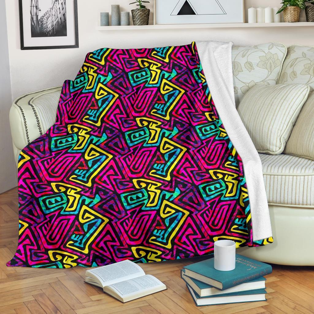 Funky Pattern Print Blanket-grizzshop