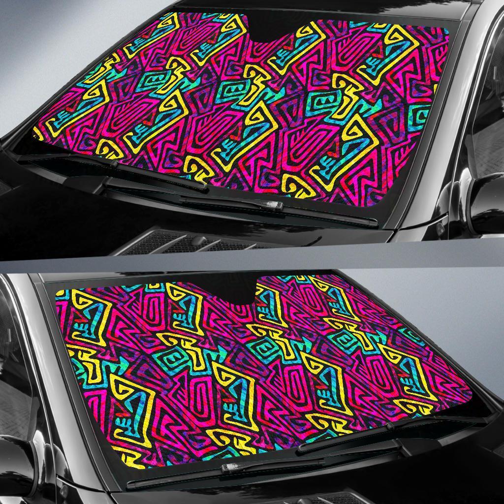 Funky Pattern Print Car Sun Shade-grizzshop