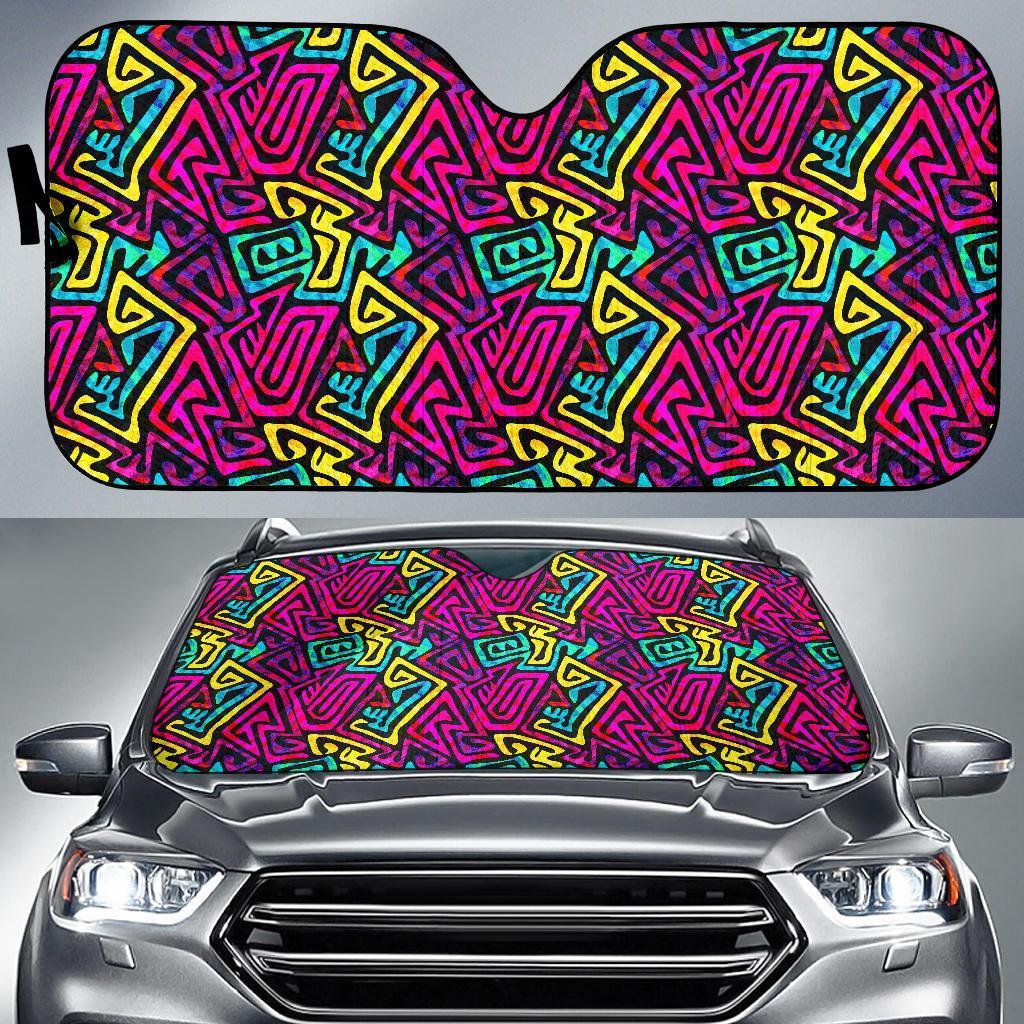 Funky Pattern Print Car Sun Shade-grizzshop