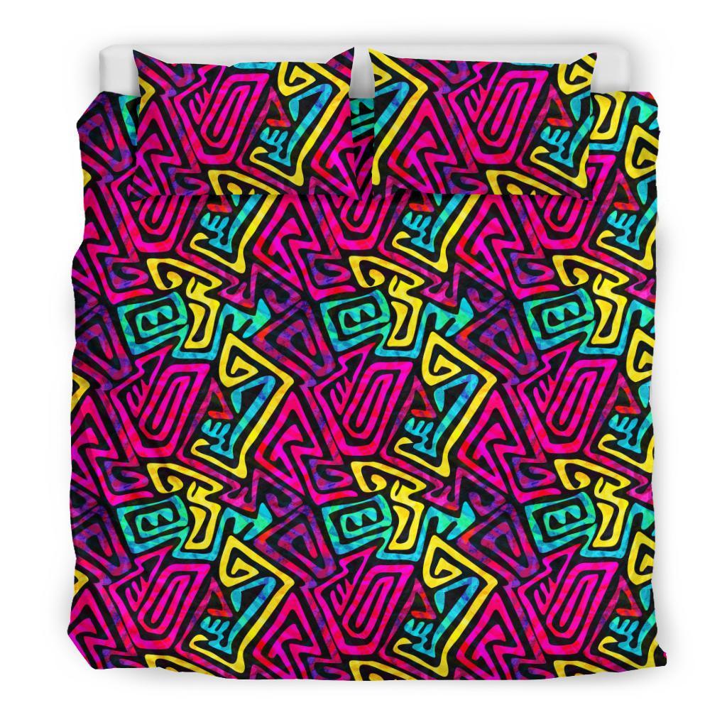 Funky Pattern Print Duvet Cover Bedding Set-grizzshop