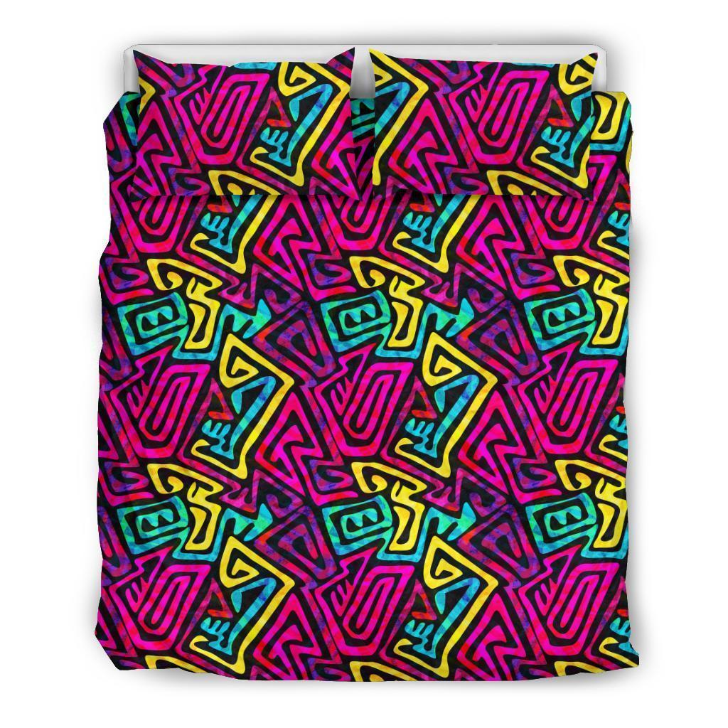 Funky Pattern Print Duvet Cover Bedding Set-grizzshop