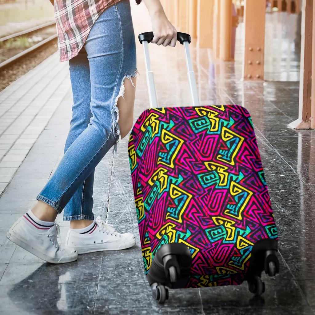 Funky Pattern Print Luggage Cover Protector-grizzshop