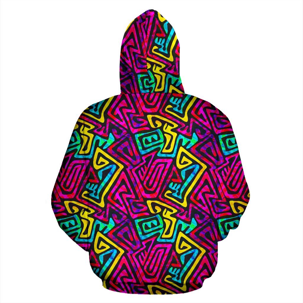 Funky Pattern Print Men Women Pullover Hoodie-grizzshop