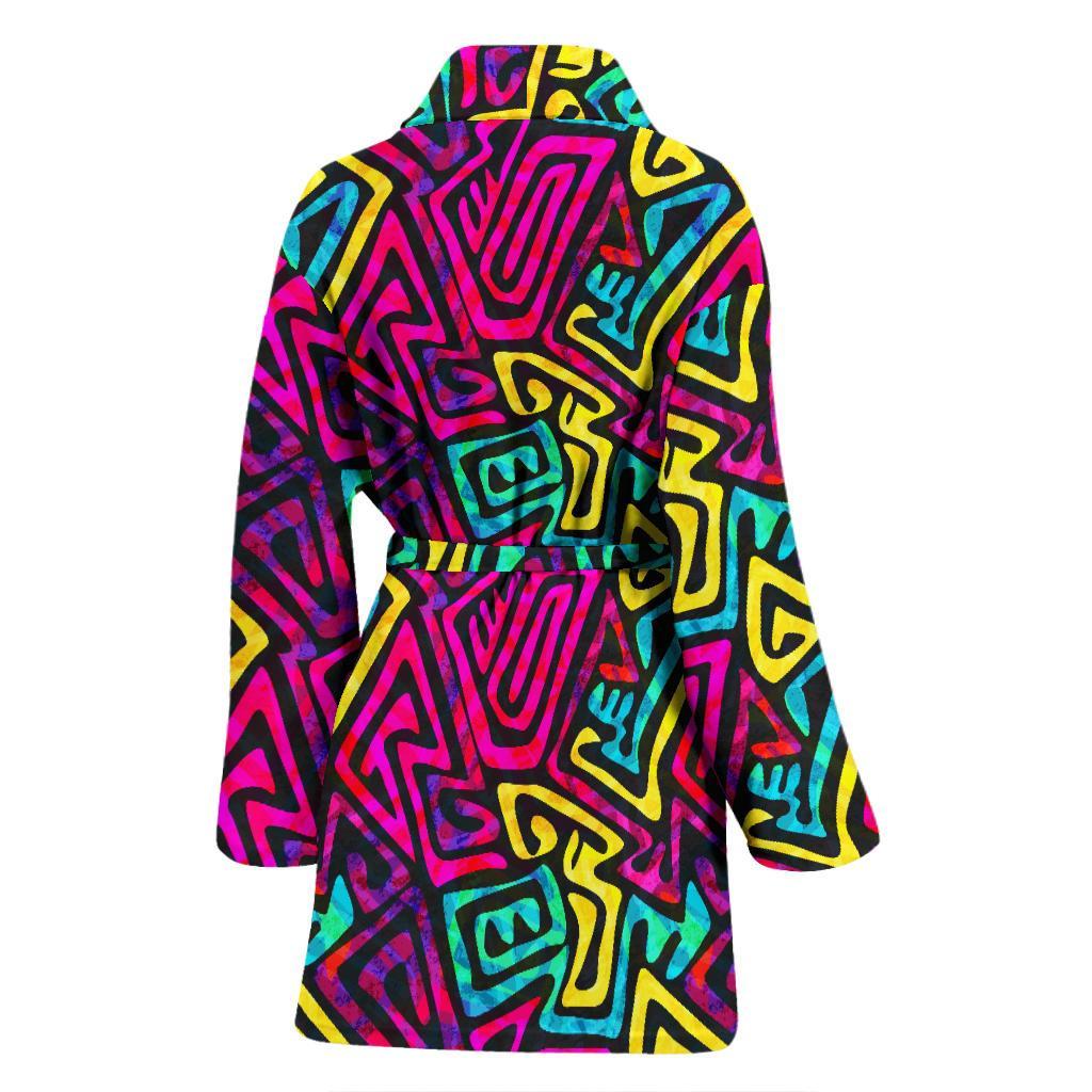 Funky Pattern Print Women Long Robe-grizzshop