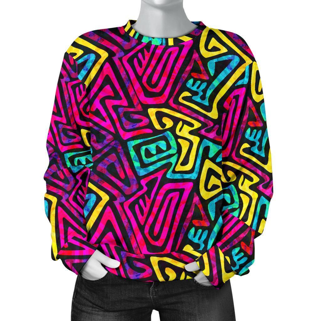 Funky Pattern Print Women's Sweatshirt-grizzshop