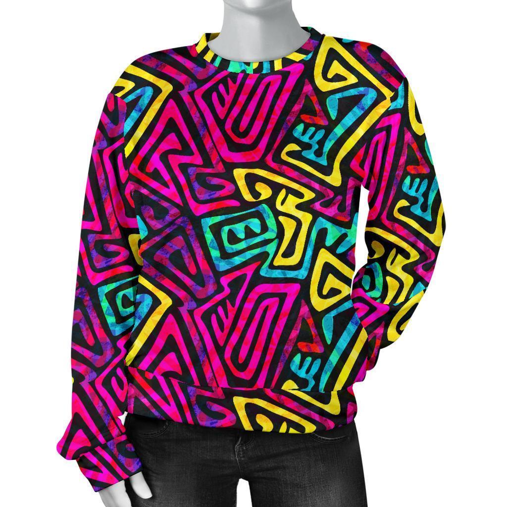 Funky Pattern Print Women's Sweatshirt-grizzshop