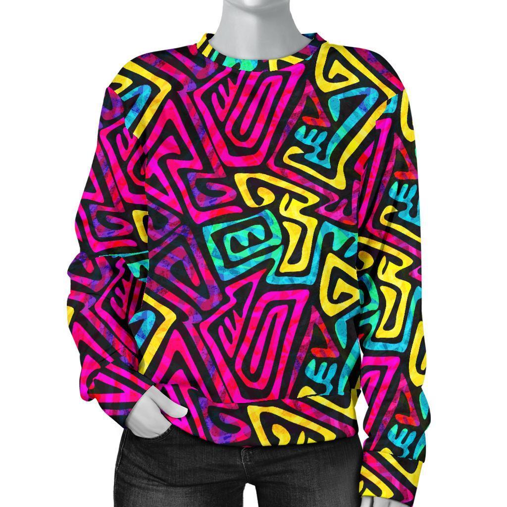 Funky Pattern Print Women's Sweatshirt-grizzshop