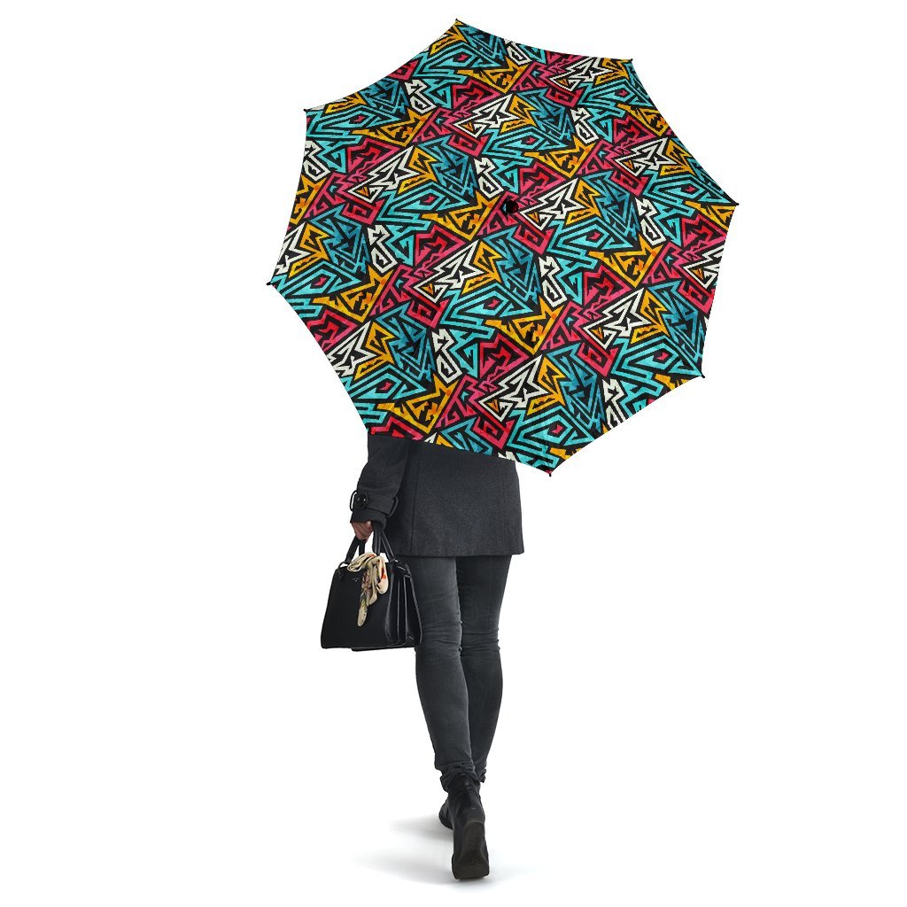 Funky Print Pattern Automatic Foldable Umbrella-grizzshop