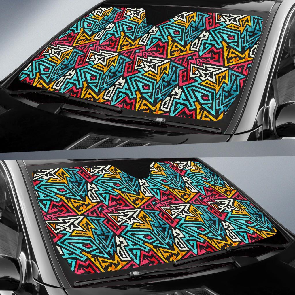 Funky Print Pattern Car Sun Shade-grizzshop