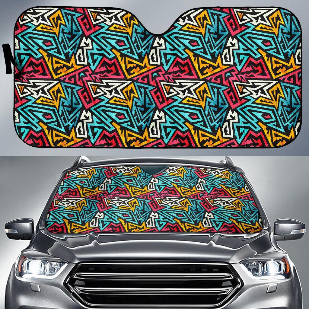 Funky Print Pattern Car Sun Shade-grizzshop