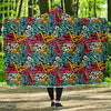 Funky Print Pattern Hooded Blanket-grizzshop