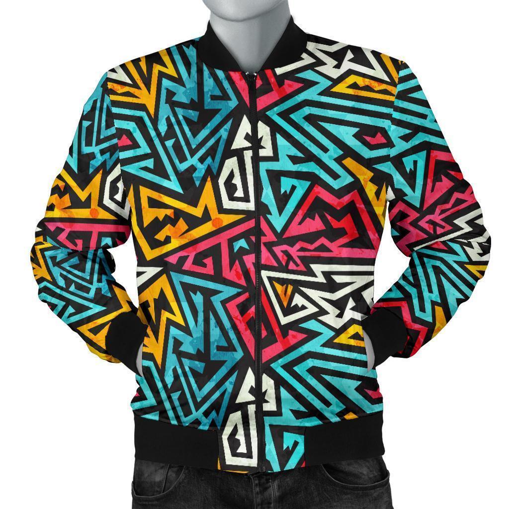 Funky Print Pattern Men's Bomber Jacket-grizzshop