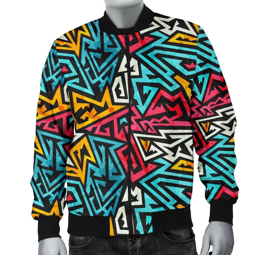 Funky Print Pattern Men's Bomber Jacket-grizzshop