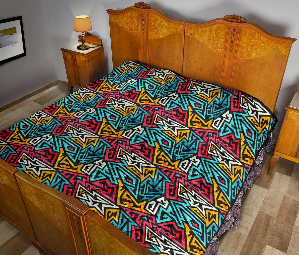 Funky Print Pattern Quilt-grizzshop