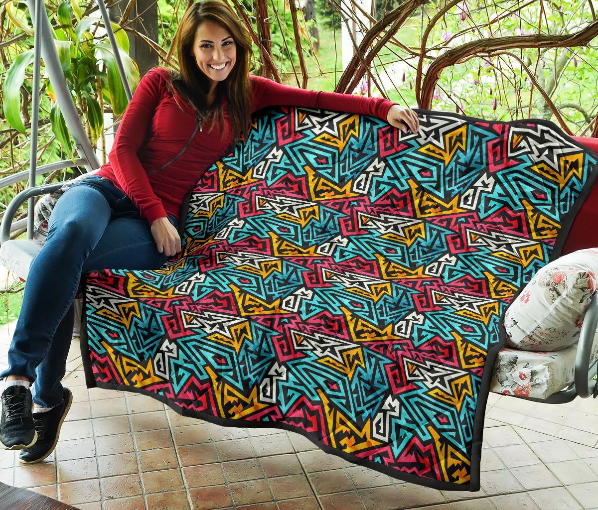 Funky Print Pattern Quilt-grizzshop