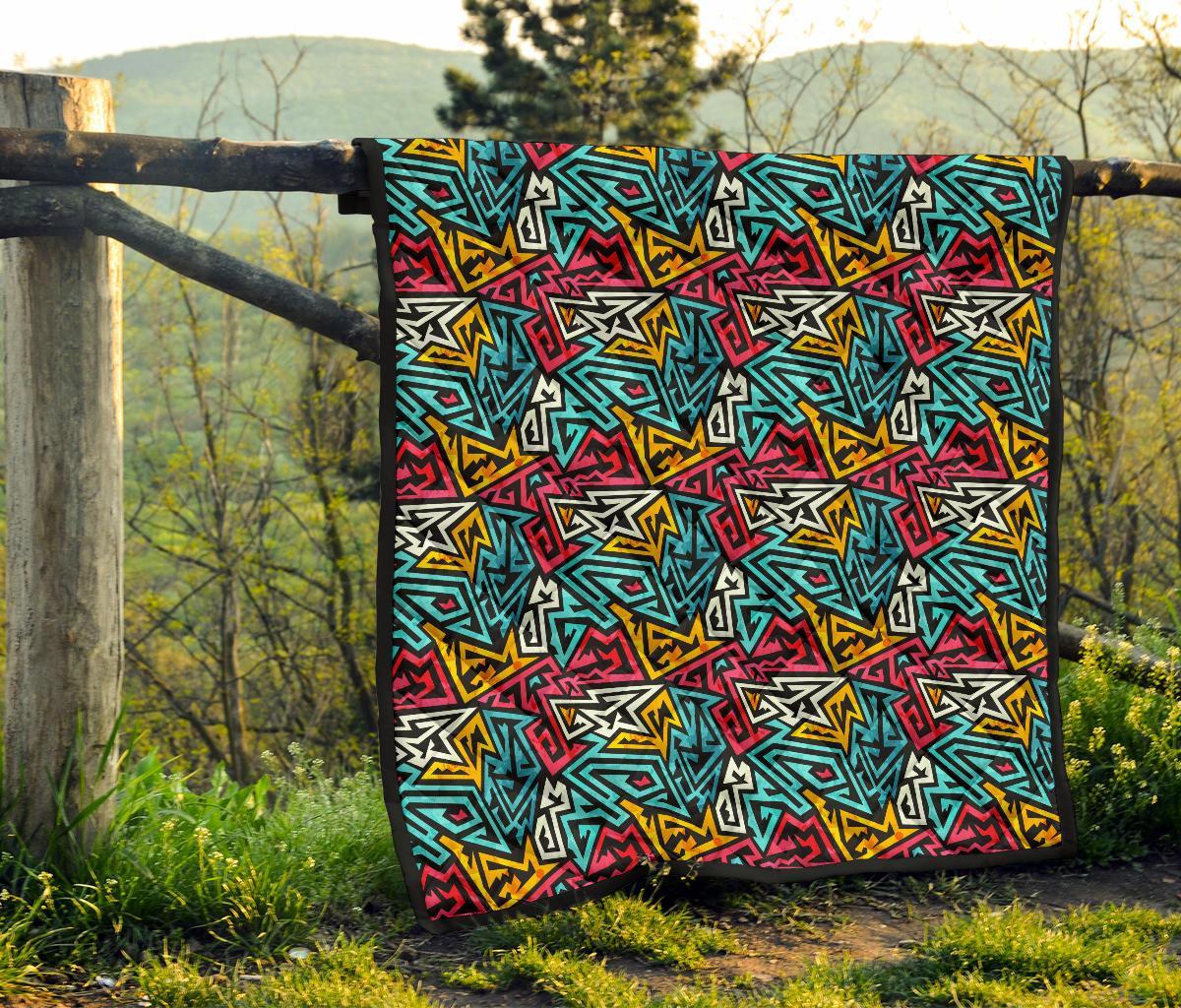 Funky Print Pattern Quilt-grizzshop