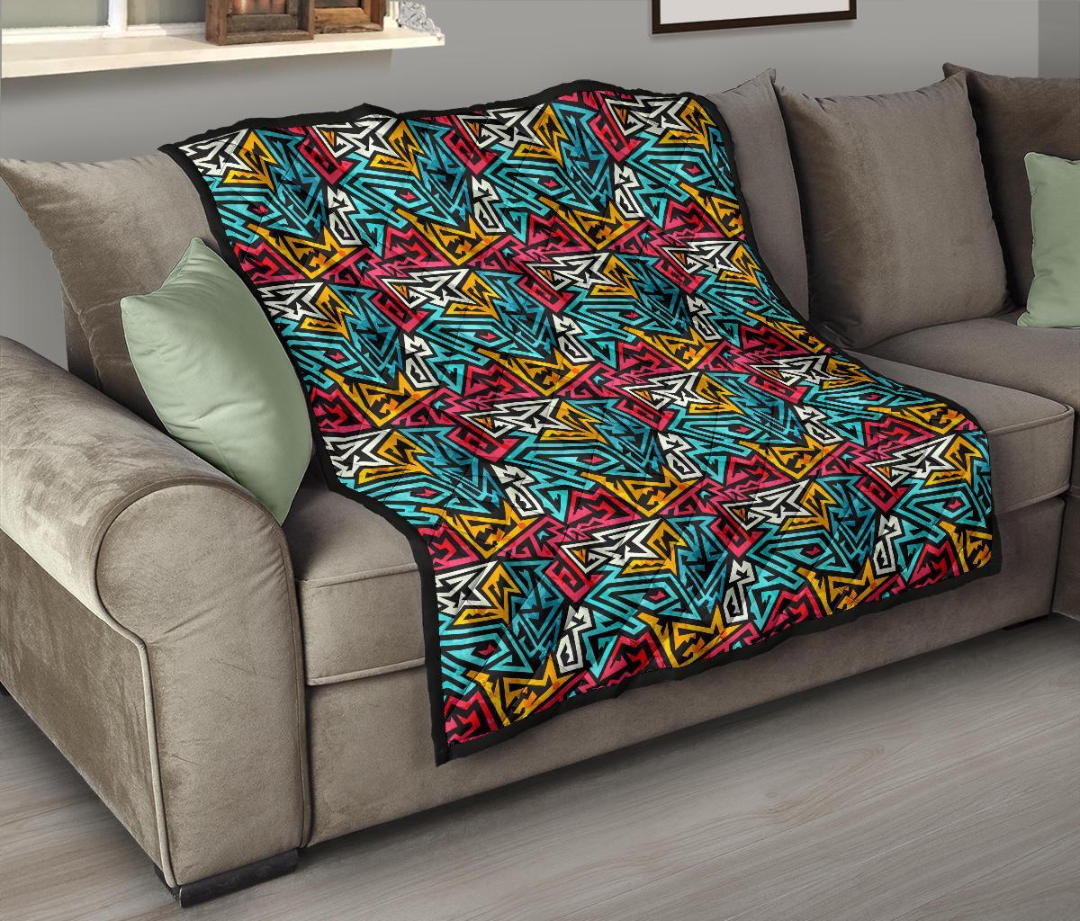 Funky Print Pattern Quilt-grizzshop