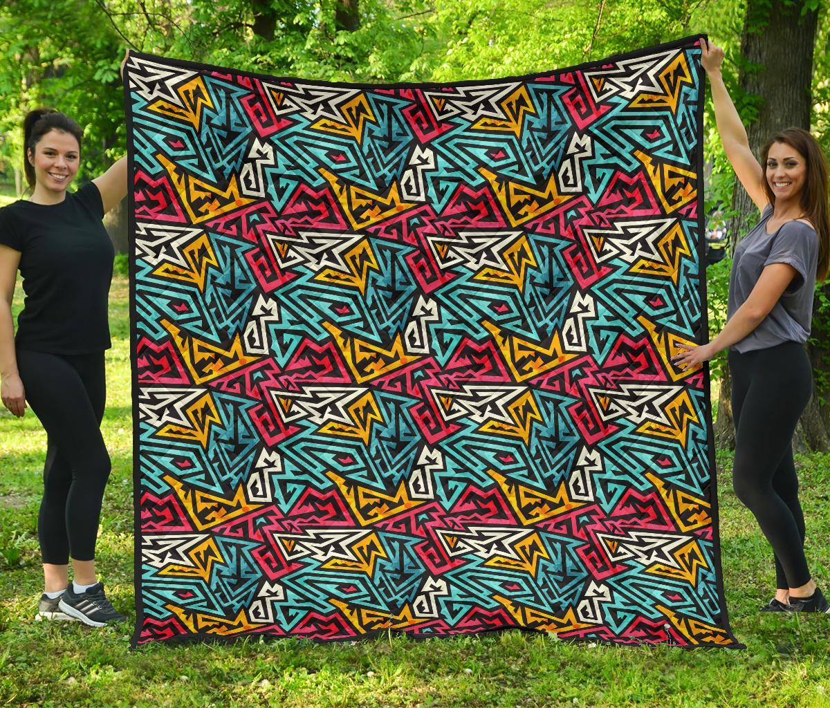 Funky Print Pattern Quilt-grizzshop