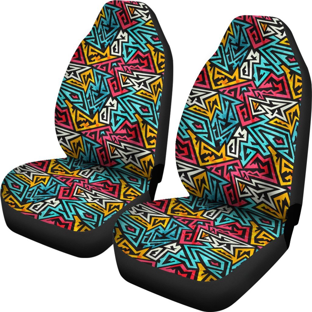 Funky Print Pattern Universal Fit Car Seat Covers-grizzshop