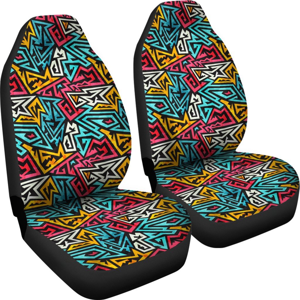 Funky Print Pattern Universal Fit Car Seat Covers-grizzshop