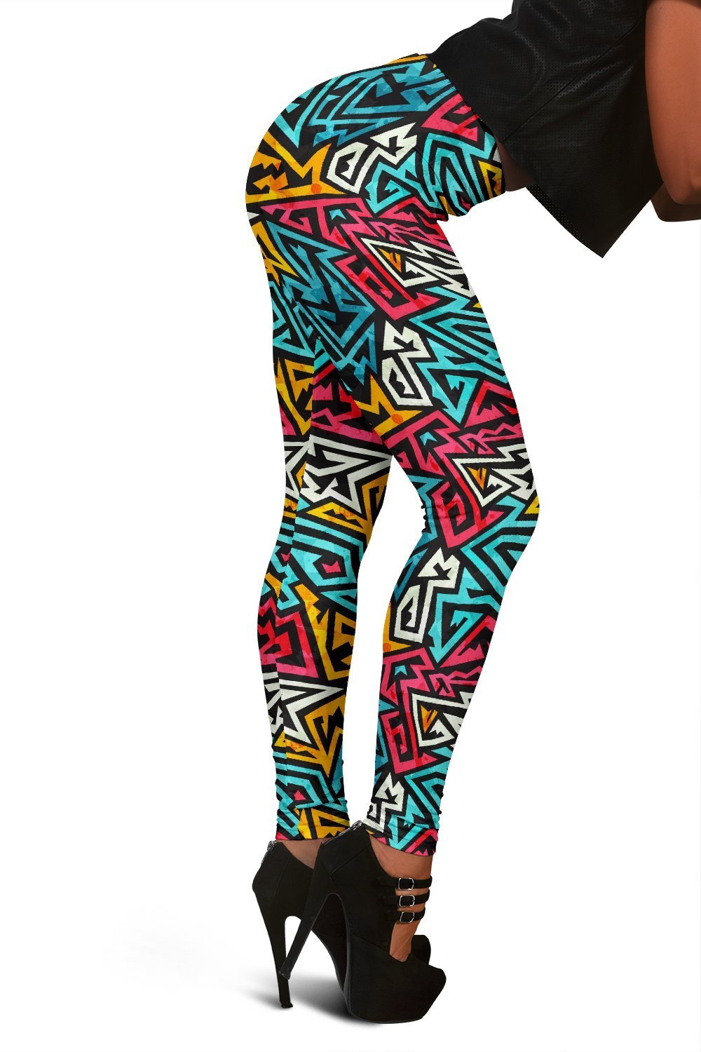 Funky Print Pattern Women Leggings-grizzshop