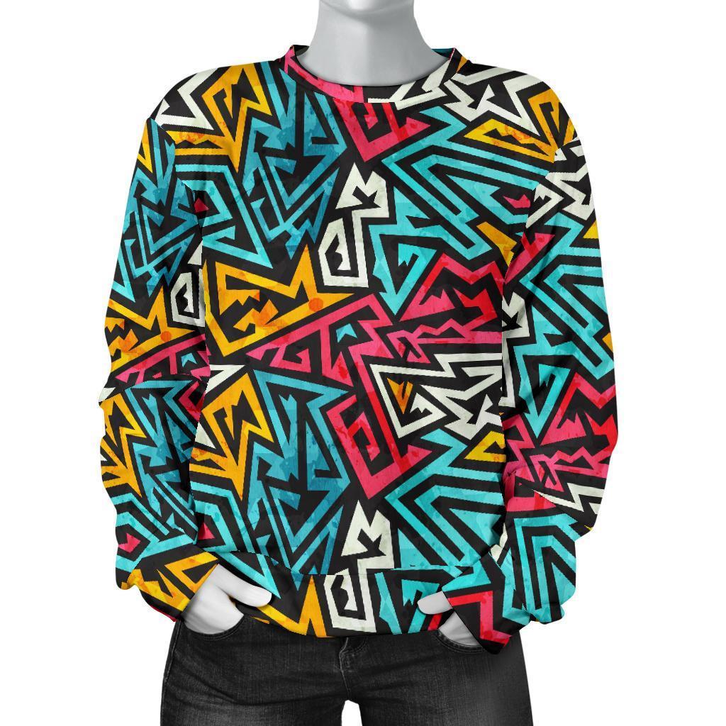 Funky Print Pattern Women's Sweatshirt-grizzshop