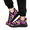 Funky Psychedelic Print Pattern Black Athletic Shoes-grizzshop