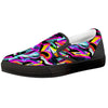 Funky Psychedelic Print Pattern Black Slip On Shoes-grizzshop