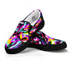 Funky Psychedelic Print Pattern Black Slip On Shoes-grizzshop