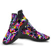 Funky Psychedelic Print Pattern Black Walking Shoes-grizzshop