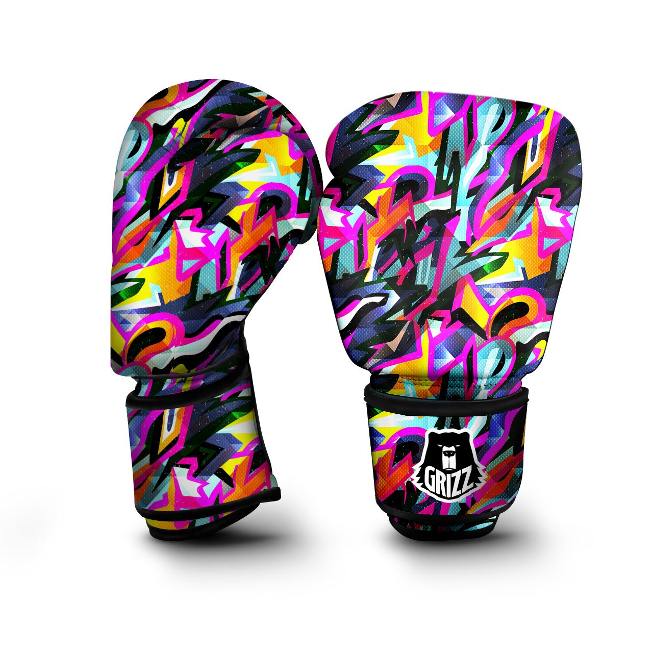 Funky Psychedelic Print Pattern Boxing Gloves-grizzshop