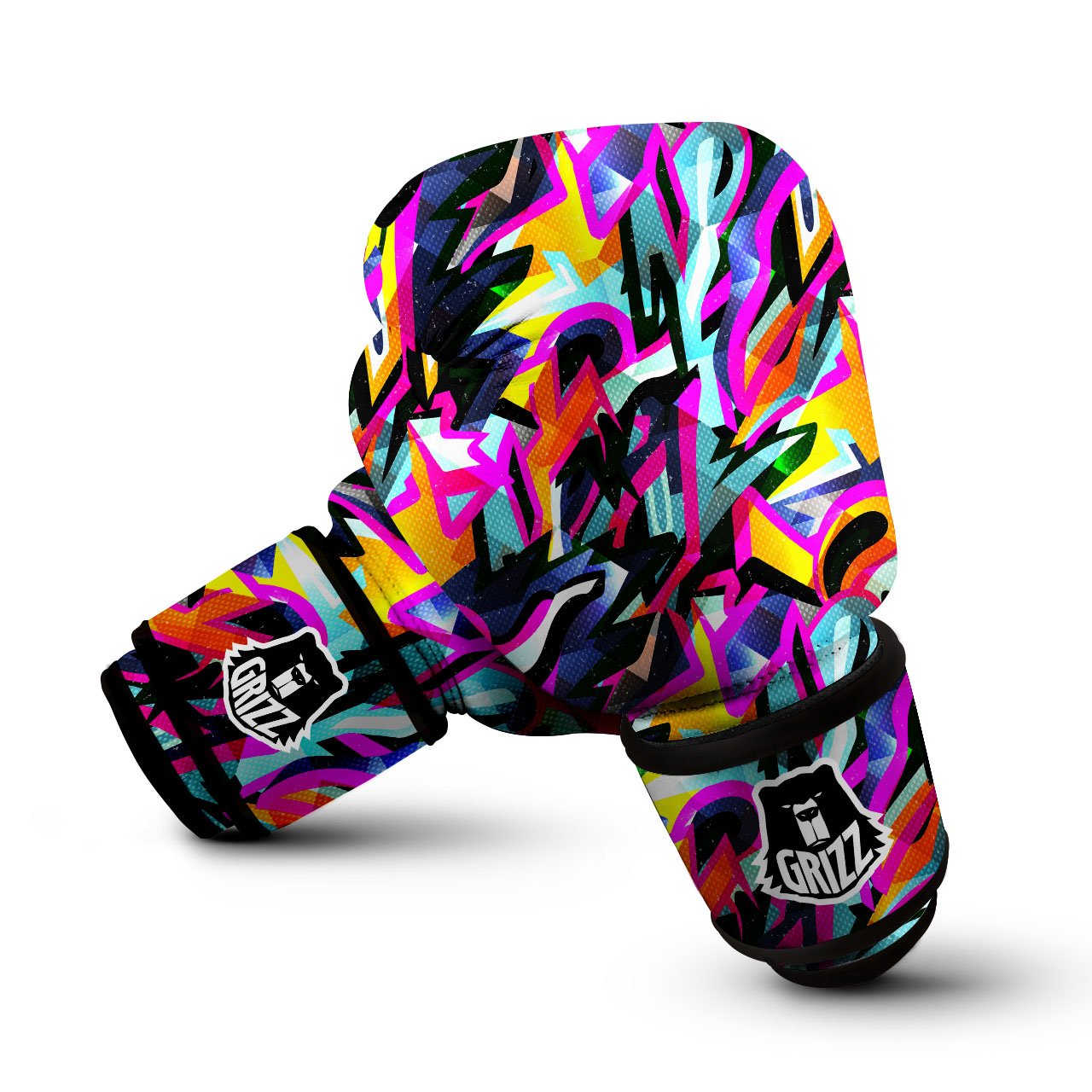 Funky Psychedelic Print Pattern Boxing Gloves-grizzshop