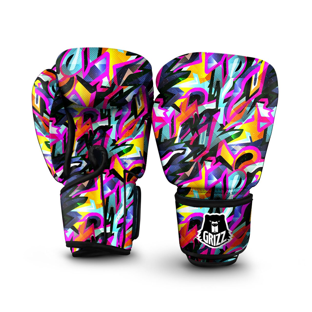 Funky Psychedelic Print Pattern Boxing Gloves-grizzshop