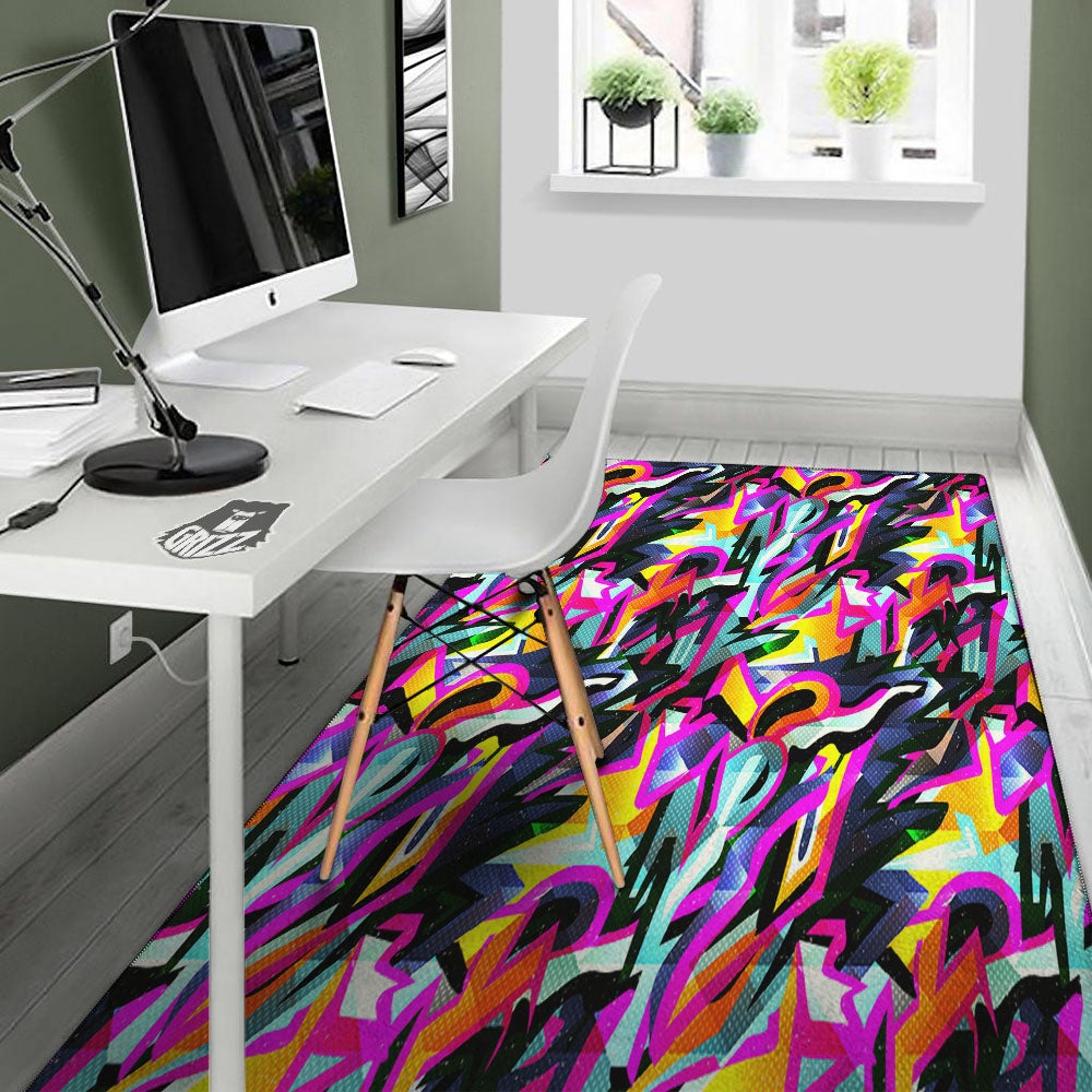 Funky Psychedelic Print Pattern Floor Mat-grizzshop