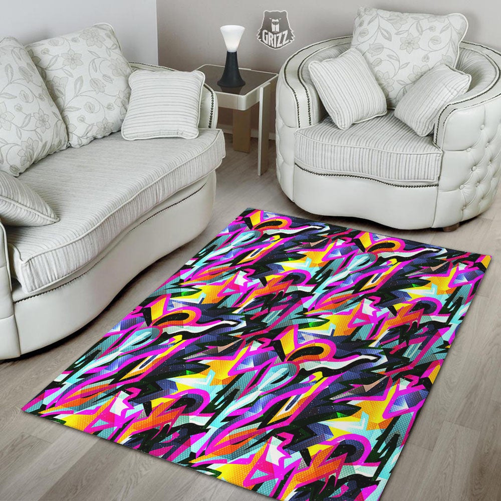 Funky Psychedelic Print Pattern Floor Mat-grizzshop