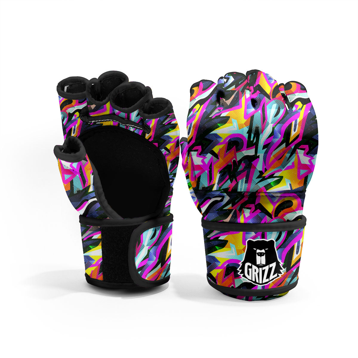 Funky Psychedelic Print Pattern MMA Gloves-grizzshop