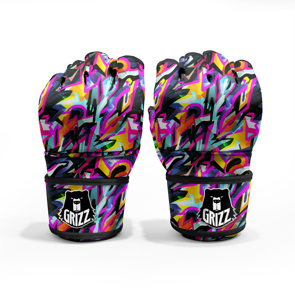Funky Psychedelic Print Pattern MMA Gloves-grizzshop