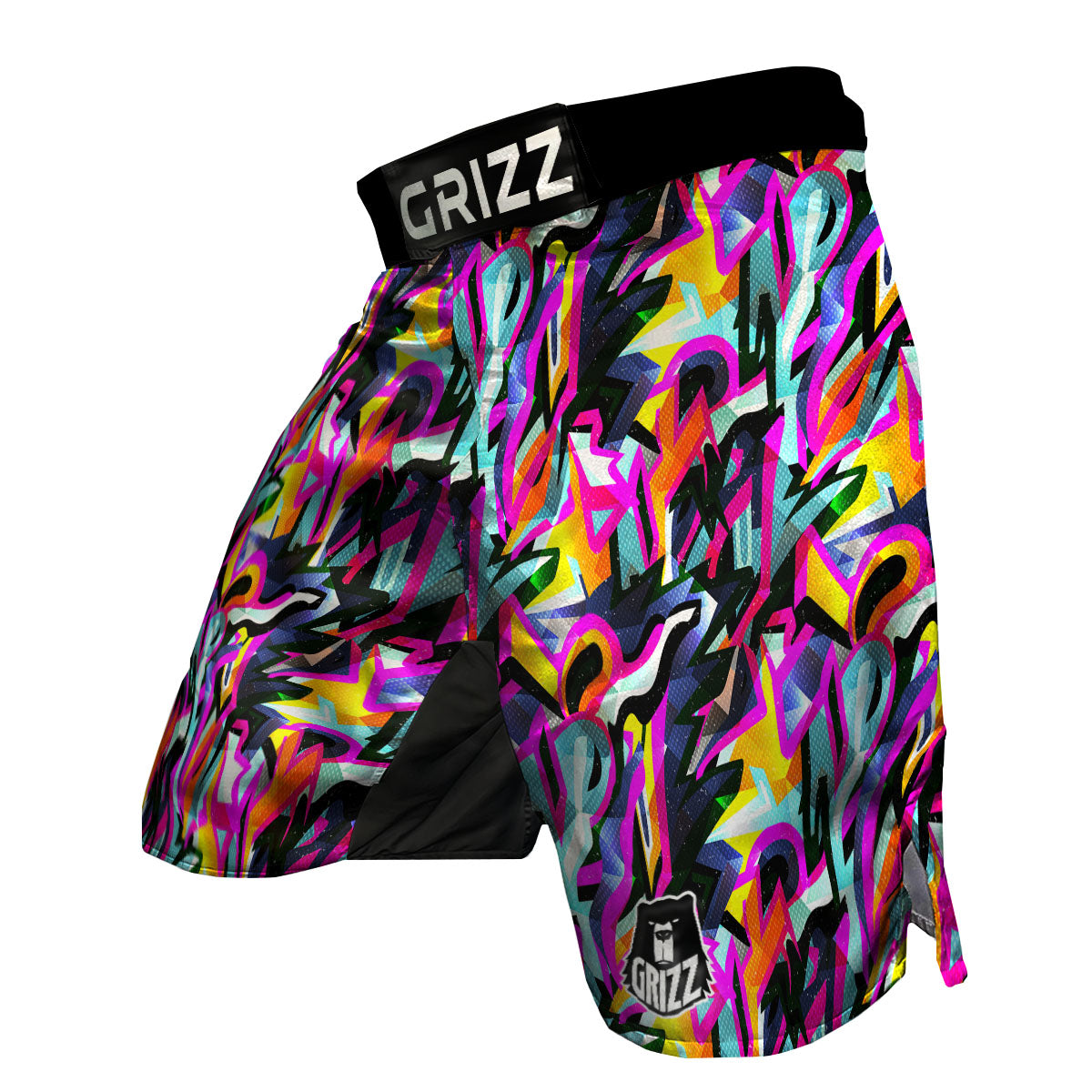 Funky Psychedelic Print Pattern MMA Shorts-grizzshop