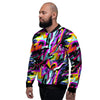 Funky Psychedelic Print Pattern Men's Bomber Jacket-grizzshop