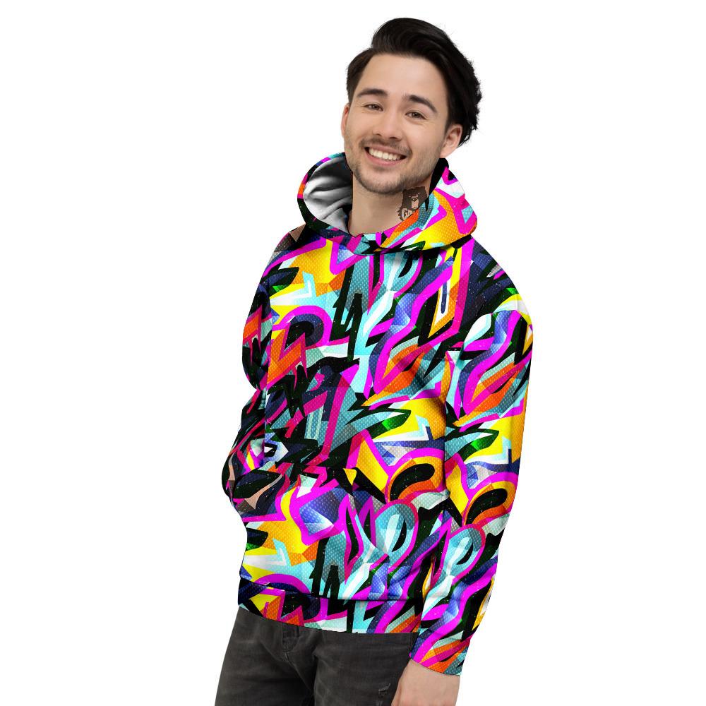 Funky Psychedelic Print Pattern Men's Hoodie-grizzshop