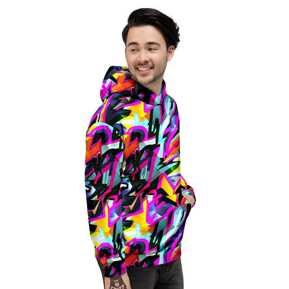 Funky Psychedelic Print Pattern Men's Hoodie-grizzshop