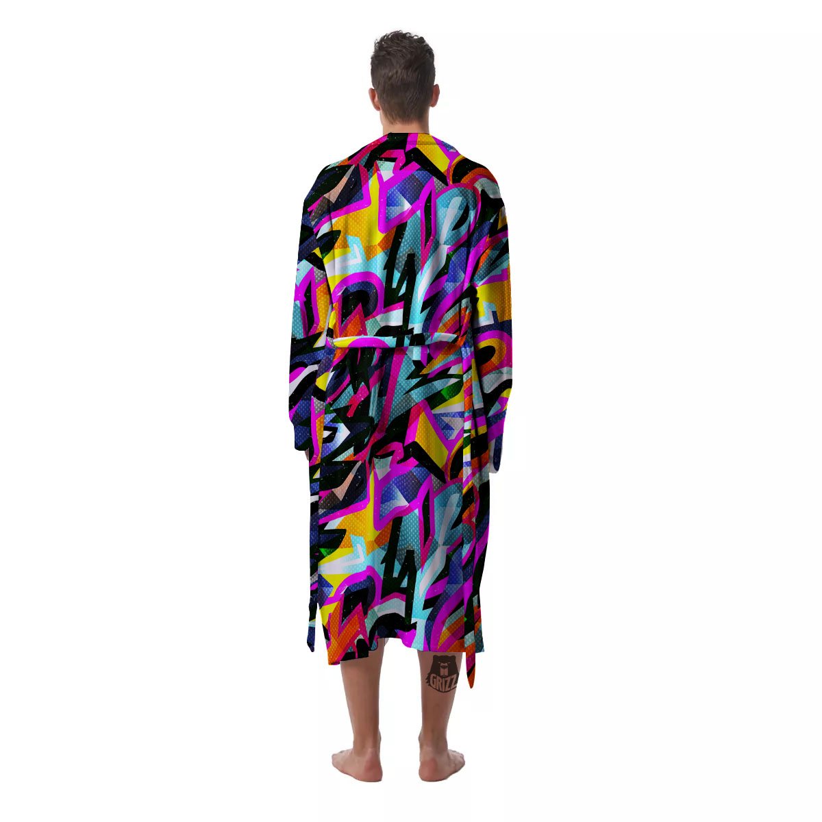 Funky Psychedelic Print Pattern Men's Robe-grizzshop