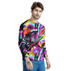 Funky Psychedelic Print Pattern Men's Sweatshirt-grizzshop