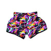 Funky Psychedelic Print Pattern Muay Thai Boxing Shorts-grizzshop