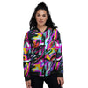 Funky Psychedelic Print Pattern Women's Bomber Jacket-grizzshop