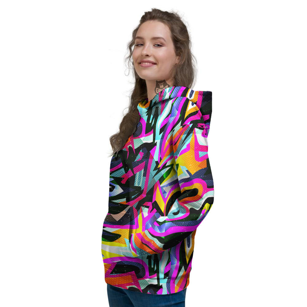 Funky Psychedelic Print Pattern Women's Hoodie-grizzshop