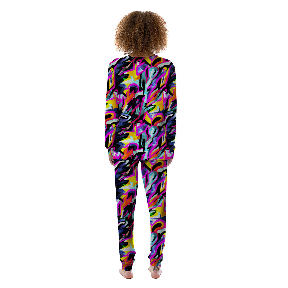 Funky Psychedelic Print Pattern Women's Pajamas-grizzshop