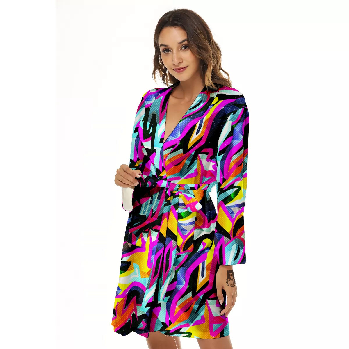 Funky Psychedelic Print Pattern Women's Robe-grizzshop